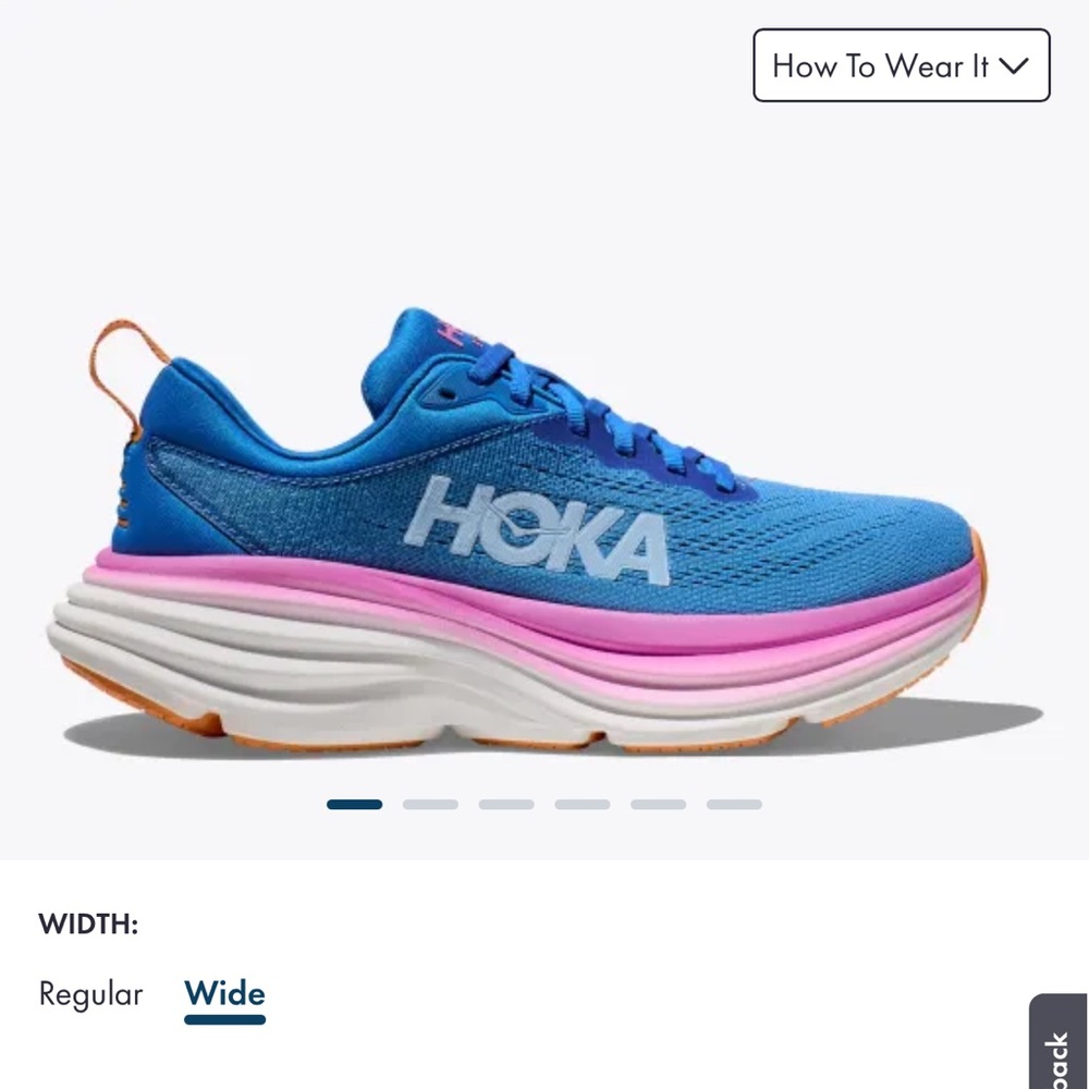 Barely worn Hoka Bondi 8 in color coastal sky/all aboard